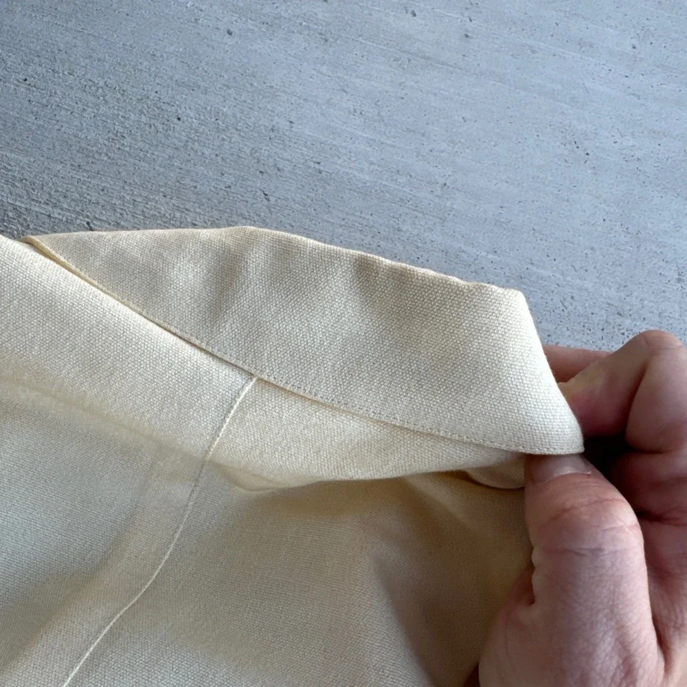 Palm Beach Suit Mens 37 Cream Double Breasted Pleated Cuffed 2 pc Vintage 1940s